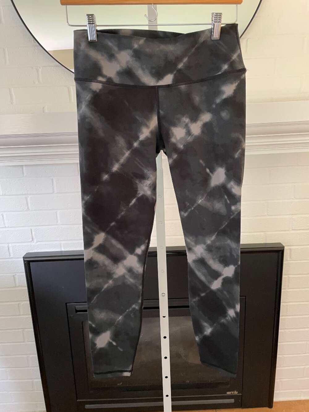 NWOT Varley Luna Leggings Shibori Grid Black Gray High Rise Women's Size M